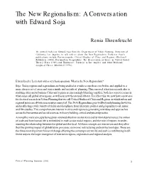 The New Regionalism: a Conversation with Edward Soja