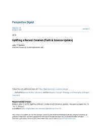Uplifting a Recent Creation (Faith & Science Update)