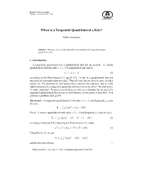 When Is a Tangential Quadrilateral a Kite?