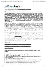 Beall's List of "Predatory" Publishers and Journals No Longer Available