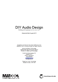 DIY Audio Design Building and Designing Your Own Sonic Tools