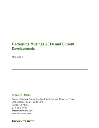 Heckerling Musings 2014 and Current Developments