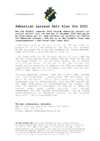 Sebastian Larsson Helt Klar För 2021