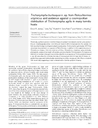 Trichonympha Burlesquei N. Sp. from Reticulitermes Virginicus and Evidence Against a Cosmopolitan Distribution of Trichonympha Agilis in Many Termite Hosts