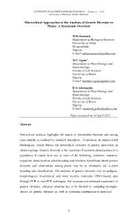 1 Hierarchical Approaches to the Analysis of Genetic Diversity