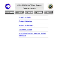 2004-2005 Science Planning Summary