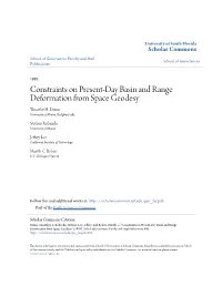 Constraints on Present-Day Basin and Range Deformation from Space Geodesy Timothy H