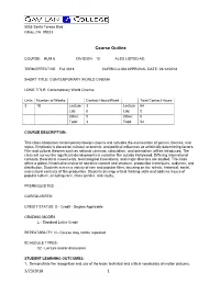 Course Outline 3/23/2018 1