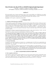 Data Products for the OCTL to OICETS Optical Link Experiment J