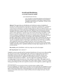 Growth and Distribution: a Revised Classical Model