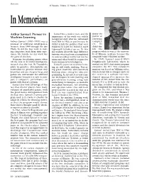 In Memoriam-Arthur Samuel: Pioneer in Machine Learning