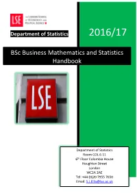 Bsc Business Mathematics and Statistics Handbook