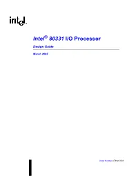 Intel® 80331 I/O Processor Design Guide Contents