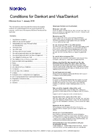 Conditions for Dankort and Visa/Dankort