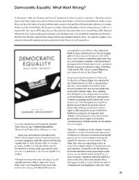 Democratic Equality: What Went Wrong?