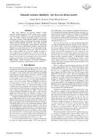 Semantic Sentence Similarity: Size Does Not Always Matter
