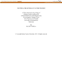THE WIRE & the MYTHOLOGY of the WESTERN a Thesis Submitted
