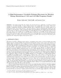 A High-Performance Circularly-Polarized Rectenna for Wireless Energy Harvesting at 1.85 and 2.45 Ghz Frequency Bands