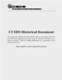 CCSDS Historical Document