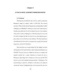 Chapter 5 CONCLUSION and RECOMMENDATIONS