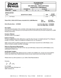 EOL Notification – E200 & E270 Series Industrial SLC Eusb Modules