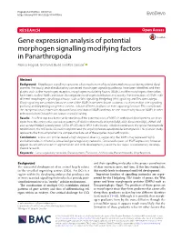 Gene Expression Analysis of Potential Morphogen Signalling Modifying Factors in Panarthropoda Mattias Hogvall, Graham E