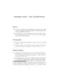 Giuseppe Gaeta – List of Publications∗