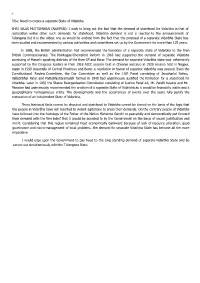 NAGPUR): I Wish to Bring out the Fact That the Demand of Statehood for Vidarbha Is That of Restoration Unlike Other Such Demands for Statehood