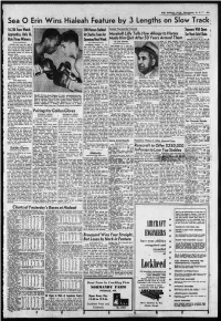 Sea O Erin Wins Hialeah Feature by 3 Lengths on Slow Track