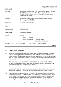 Agenda Item No. 10