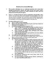 Doctrine of Levitical Offerings