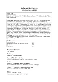 Kafka and His Contexts Syllabus Spring 2011