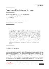 Properties and Applications of Ruthenium
