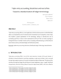 Triple-Entry Accounting, Blockchain and Next of Kin: Towards a Standardization of Ledger Terminology