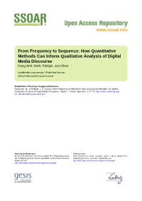 How Quantitative Methods Can Inform Qualitative Analysis of Digital Media Discourse Dang-Anh, Mark; Rüdiger, Jan Oliver