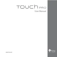 HTC Touch Pro User Manual