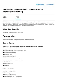 Introduction to Microservices Architecture Training