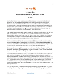 Letting Go: Permission to Grieve,And Live Again