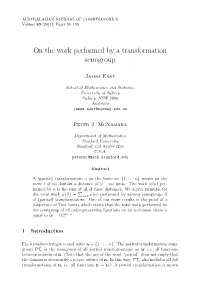 On the Work Performed by a Transformation Semigroup