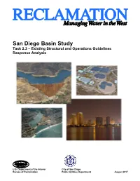 San Diego Basin Study Task 2.3 – Existing Structural and Operations Guidelines Response Analysis