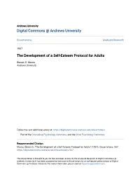 The Development of a Self-Esteem Protocol for Adults