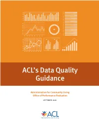ACL's Data Quality Guidance September 2020