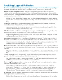 Avoiding Logical Fallacies