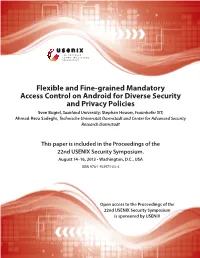 Flexible and Fine-Grained Mandatory Access Control on Android For