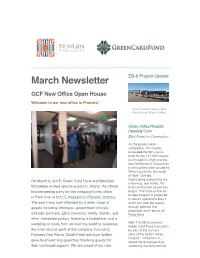 March Newsletter EB-5 Project Update GCF New Ofﬁce Open House