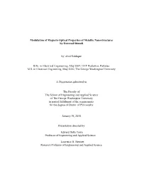 Modulation of Magneto-Optical Properties of Metallic Nanostructures by External Stimuli