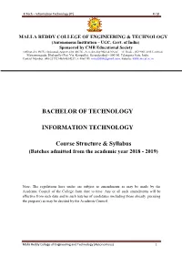 Bachelor of Technology Information Technology