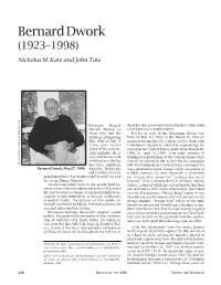 Bernard Dwork 1923--1998