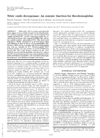 Nitric Oxide Dioxygenase: an Enzymic Function for Flavohemoglobin