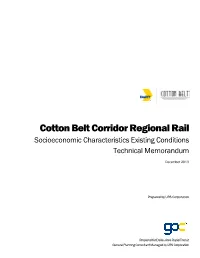 Socioeconomic Characteristics Existing Conditions Technical Memorandum